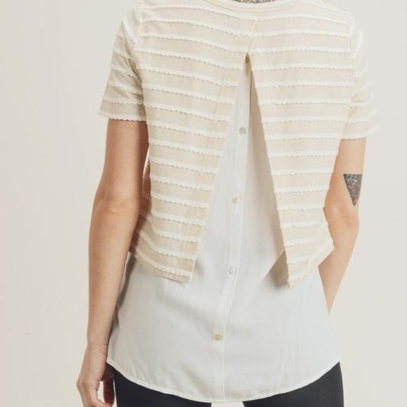 Double Layered Button-Back Top - Picture 2 of 3